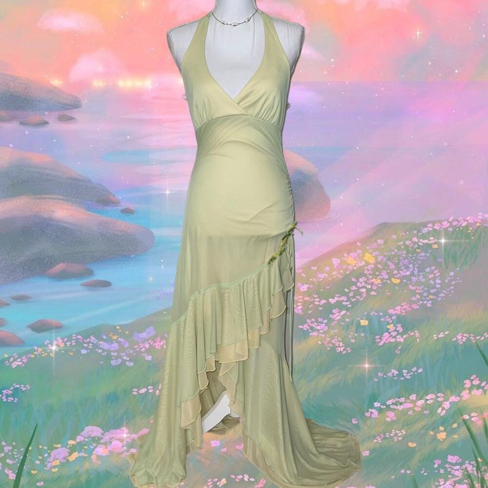 Tinkerbell fairy pale green formal dress